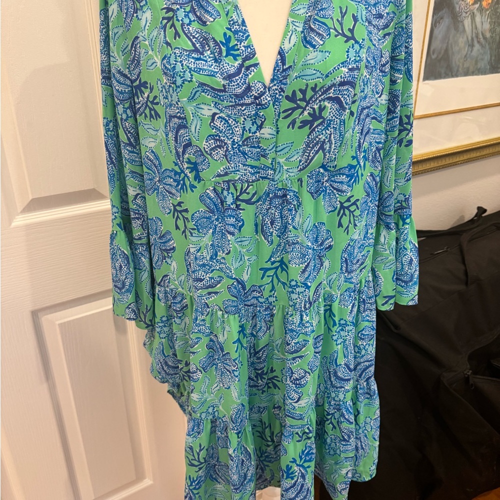 Lilly Pulitzer Pink and Green Patterned Fabric